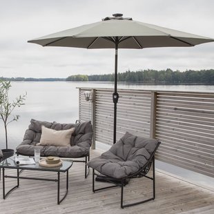 Nohr Parasol 'Bryttany' LED, 270cm, kleur Grijs