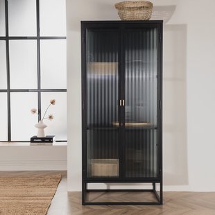 Nohr Vitrinekast 'Alieke' 160 x 70cm, kleur Zwart