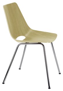 Thonet S 661 Stalen buisstoel - eiken helder gelakt - chroom