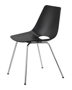 Thonet S 661 Stalen buisstoel - Eiken Zwart (TP 29) gebeitst - chroom
