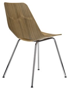 Thonet S 661 Stalen buisstoel - notenhout helder gelakt - chroom