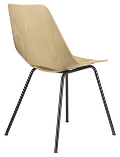 Thonet S 661 Stalen buisstoel - Blank gelakt beukenhout - diepzwart