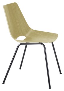 Thonet S 661 Stalen buisstoel - eiken helder gelakt - diepzwart