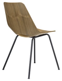 Thonet S 661 Stalen buisstoel - notenhout helder gelakt - diepzwart