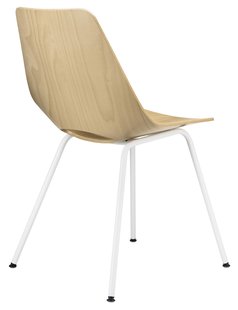 Thonet S 661 Stalen buisstoel - Blank gelakt beukenhout - zuiverwit