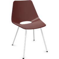 Thonet S 661 Stalen buisstoel - Beuken roestrood (TP 239) - zuiverwit