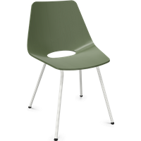 Thonet S 661 Stalen buisstoel - Beuken olijfgroen (RAL 6003) - zuiverwit