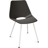 Thonet S 661 Stalen buisstoel - Eiken Zwart (TP 29) gebeitst - zuiverwit