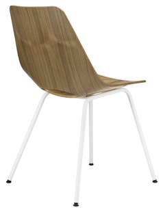 Thonet S 661 Stalen buisstoel - notenhout helder gelakt - zuiverwit