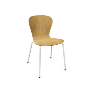 Thonet S 220 Stalen buisstoel - eiken helder gelakt - zuiverwit