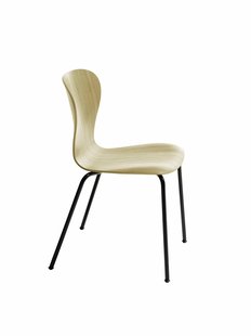 Thonet S 220 Stalen buisstoel - eiken helder gelakt - diepzwart