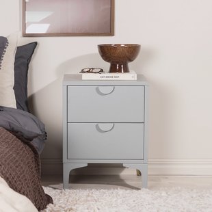 Nohr Nachtkastje 'Danyella' Met 2 laden, Metaal, kleur Lichtgrijs