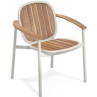 Emu Twins Armleunstoel Alu-Teak - wit