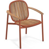 Emu Twins Armleunstoel Alu-Teak - esdoornrood