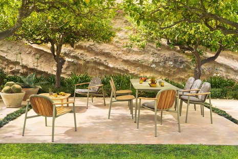 Emu Twins Armleunstoel Alu-Teak - grijs/groen