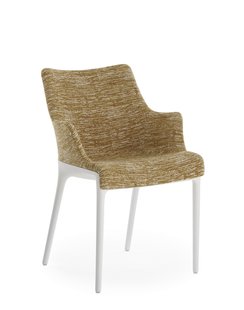 Kartell Eleganza Nia stoel - wit - Melange mosterdgroen