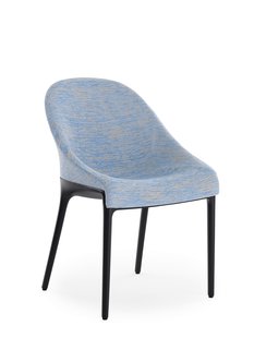 Kartell Eleganza Ela stoel - zwart - Melange lichtblauw