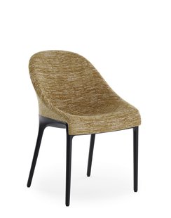 Kartell Eleganza Ela stoel - zwart - Melange mosterdgroen