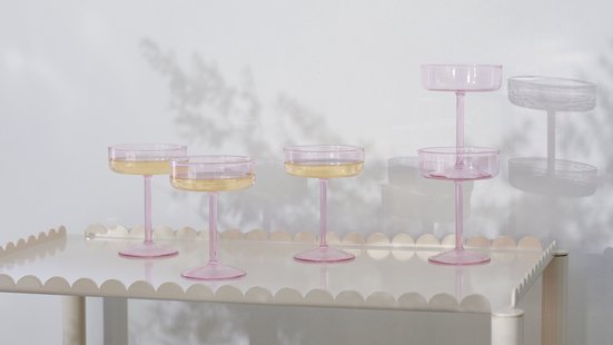 HAY Tint Coupe glas set van 2 - pink