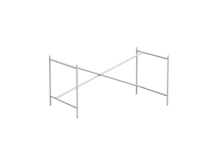 Richard Lampert Eiermann 2 tafelframe - silber RAL 9006 - excentrische stut - 135 x 66 cm - met verlenging (hoogte 66 cm)