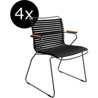 HOUE Bundel 4x CLICK Eetkamerstoel met lage rugleuning - zwart
