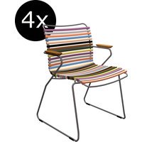 HOUE Bundel 4x CLICK Eetkamerstoel met lage rugleuning - multicolor