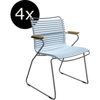 HOUE Bundel 4x CLICK Eetkamerstoel met lage rugleuning - blauw