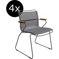 HOUE Bundel 4x CLICK Eetkamerstoel met lage rugleuning - donkergrijs
