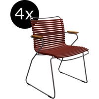 HOUE Bundel 4x CLICK Eetkamerstoel met lage rugleuning - Paprika