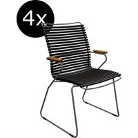 HOUE Bundel 4x CLICK Dining fauteuil met hoge rugleuning - zwart
