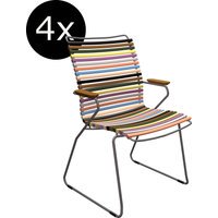 HOUE Bundel 4x CLICK Dining fauteuil met hoge rugleuning - multicolor