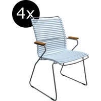 HOUE Bundel 4x CLICK Dining fauteuil met hoge rugleuning - blauw