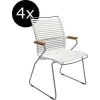 HOUE Bundel 4x CLICK Dining fauteuil met hoge rugleuning - muted white