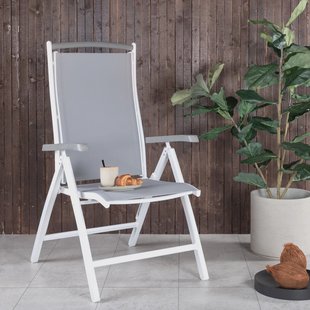 Nohr Verstelbare Tuinstoel 'Candise' kleur Wit/Grijs