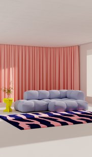 Objekte unserer Tage zander Sofa Design 06 links (3--zit) - Vidar 0723 lila blauw