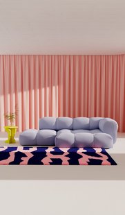 Objekte unserer Tage zander Sofa Design 06 rechts (3--zit) - Vidar 0723 lila blauw