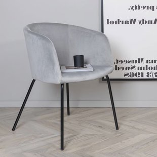Nohr Eetkamerstoel 'Karna' Velvet, kleur Grijs