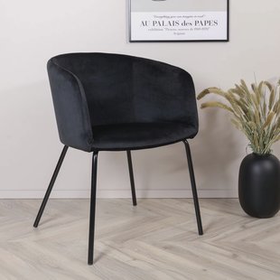 Nohr Eetkamerstoel 'Karna' Velvet, kleur Zwart