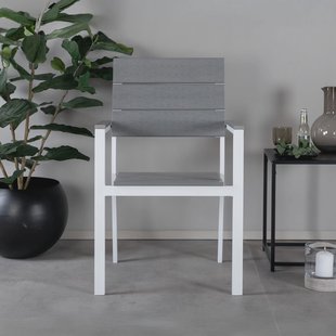 Nohr Tuinstoel 'Ethen' kleur Wit/Grijs