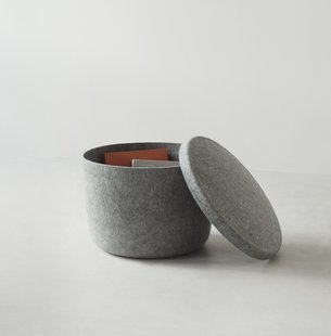 Normann Copenhagen Hide Storage Poef - small - sand