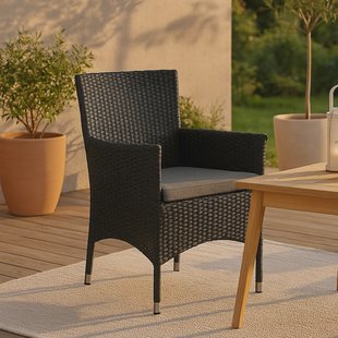 Nohr Tuinstoel 'Charnae' Wicker, kleur Zwart