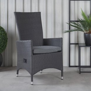 Nohr Verstelbare Tuinstoel 'Davinia' Wicker, kleur Zwart