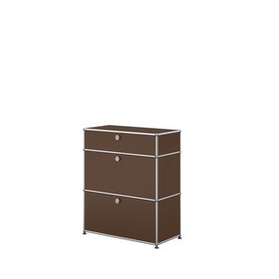 USM Haller Highboard 1x3 - 2 klepdeuren en uittrekbare lade - 22 bruin