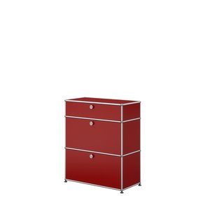 USM Haller Highboard 1x3 - 2 klepdeuren en uittrekbare lade - 23 robijnrood