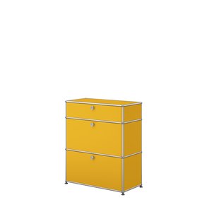 USM Haller Highboard 1x3 - 2 klepdeuren en uittrekbare lade - 25 goudgeel