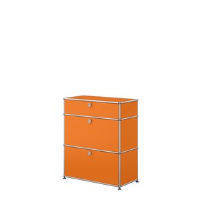 USM Haller Highboard 1x3 - 2 klepdeuren en uittrekbare lade - 26 zuiveroranje
