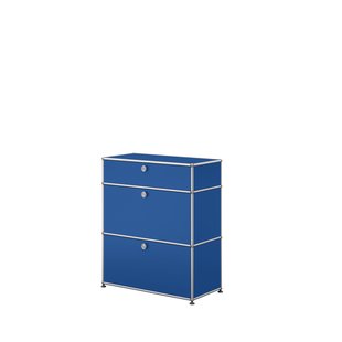 USM Haller Highboard 1x3 - 2 klepdeuren en uittrekbare lade - 27 gentiaanblauw
