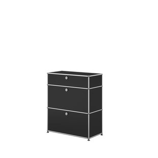 USM Haller Highboard 1x3 - 2 klepdeuren en uittrekbare lade - 30 grafietzwart