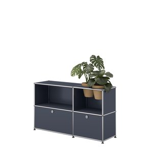 USM Haller A world of plants dressoir 2x2 - 2 potten - 33 antracietgrijs