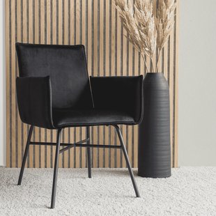 Nohr Eetkamerstoel 'Mikella' Velvet, kleur Zwart